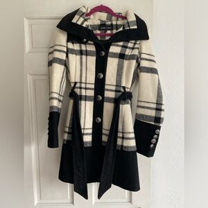 Plaid Wool Blend Peacoat